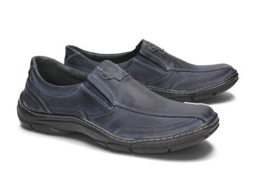 МОКАСИНЫ КОЖАНЫЕ ТУФЛИ SYRIUS 150 BLUE 44