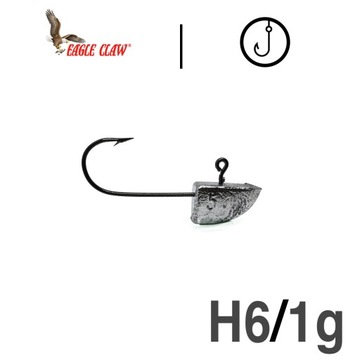 Główki TRÓJKĄTNE |EAGLE CLAW BLACK|HAK 6| 1g |5szt
