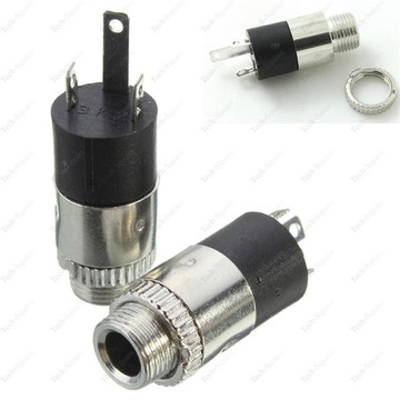 Гнездо Mini Jack 3,5 мм для крепления к корпусу