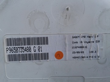 фото thumb №6, Спідометр  citroen c3 pluriel 1.6 benz p9650735480 g