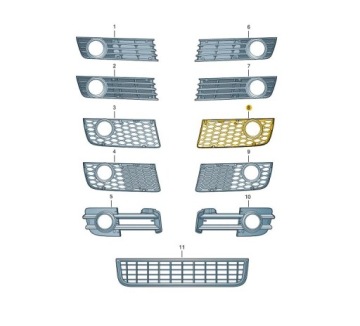 фото thumb №13, Решітка заглушка бампера audi a4 b6 s-line sline оригінал od aso