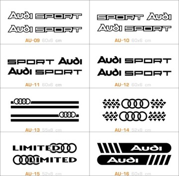 Наклейки на двери автомобиля AUDI различных рисунков и цветов