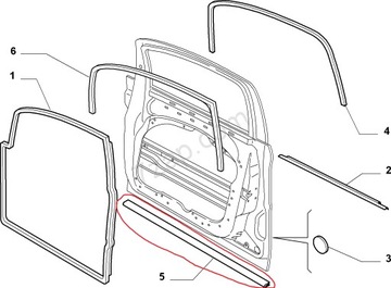 фото thumb №10, Прокладка двері передніх fiat lancia 51801792