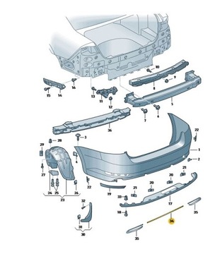 фото thumb №1, Планка декоративна бампер зад хром skoda superb 3