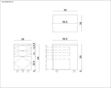 RPH-01W WHITE OFFICE МЕТАЛЛ контейнер