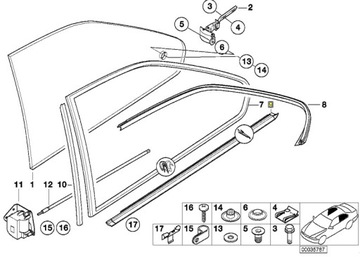 фото thumb №11, Bmw e36 купе планка прокладка скла відкидний оригінальний номер