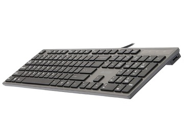 КЛАВИАТУРА A4TECH FLAT ISLAND, МЯГКИЕ НИЗКИЕ КНОПКИ + 2 USB-концентратора