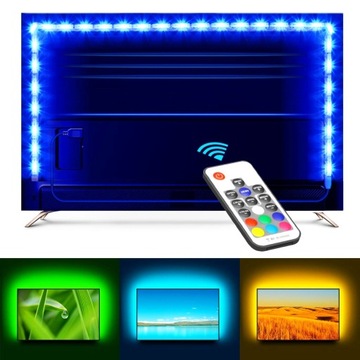 5 М RGB 5050 СВЕТОДИОДНАЯ ЛЕНТА ДЛЯ ТЕЛЕВИЗОРА ПОДСВЕТКА USB ПУЛЬТ ДУ USB