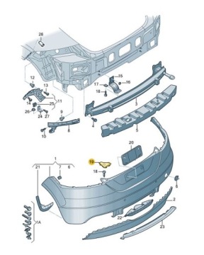 фото thumb №1, Накладка заглушка заднього бампера права audi tt