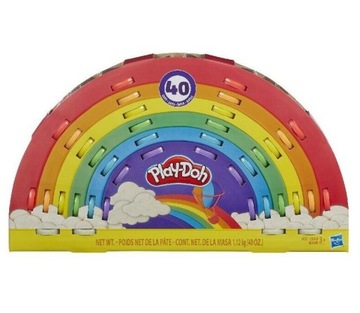 PLAY DOH E6016 НАБОР ИЗ 40 ТРУБИКОВ РАДУГА ЦВЕТОВ 1,12 КГ