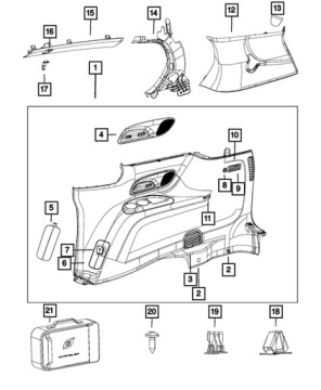 фото thumb №2, Оббивка панель usb chrysler pacifica