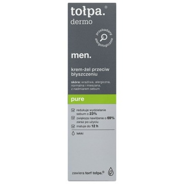TOŁPA.Dermo Men.Light Крем-гель против блеска кожи Pure 40мл