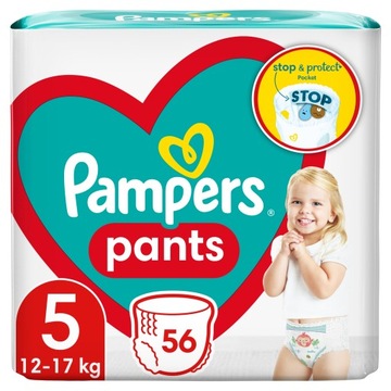 БРЮКИ PAMPERS 5 БРЮКИ 56 ШТ STOP&PROTECT НОВИНКА