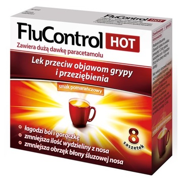 Flucontrol Hot 8 пакетиков от гриппа и простуды