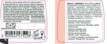 GARNIER ROLL-ON MINERAL 6 IN1 PROTECTION 48H COTTO