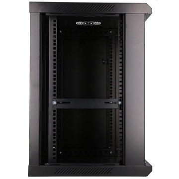 Шкаф подвесной стеллаж 12U 600х450 черное стекло