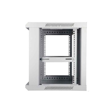 Szafka wisząca rack 9U 600x450 szara szklane