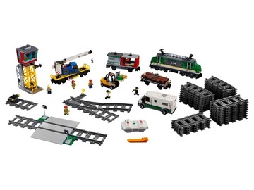 LEGO City 60198 Pociąg Towarowy Kolejka Tory Rozładunek 1226 Klocki 6+