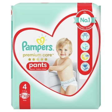 PAMPERS Premium Care Pants Подгузники-трусики Размер 4 22 шт. 12-17 кг