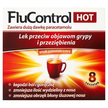 Flucontrol Hot (1000 mg + 10 mg + 4 mg)/ 5,5 g, 8 saszetek, Aflofarm