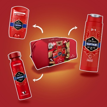 Набор OLD SPICE Капитан, гель + дезодорант-стик, дезодорант-спрей