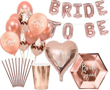 BALONY ZESTAW WIECZÓR PANIEŃSKI ZŁOTY RÓŻ bride