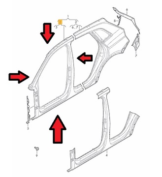 фото thumb №1, Поріг блок двигуна рама чверть ліва audi q5 fy новий оригінальний номер