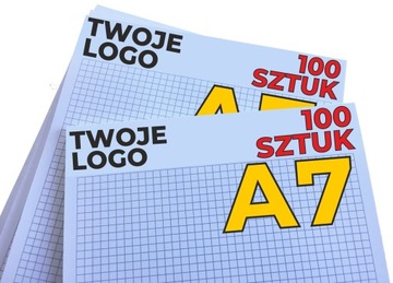 NOTESY A7 notatniki BLOCZKI Reklamowe 100 sztuk