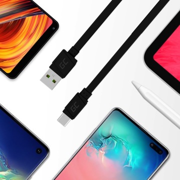 Плоский короткий кабель для быстрой зарядки GC USB-A — USB-C типа C, 25 см
