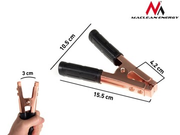 ЗАЖИМЫ «КРОКОДИЛ» ЗАЖИМЫ ЧЕХОЛЫ КАБЕЛЕЙ МЕДЬ 600А 2 ШТ. MACLEAN MCE37