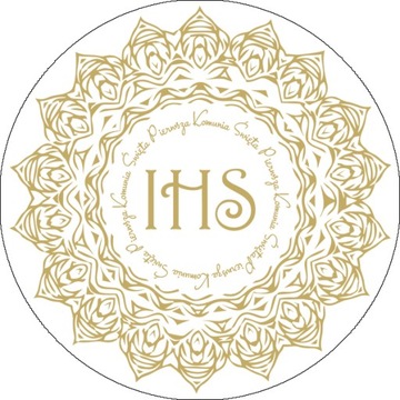 Вафля на торте 29 см Первое Святое Причастие IHS
