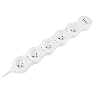 УДЛИНИТЕЛЬ ПИТАНИЯ 5 розеток 2xUSB SNAKE