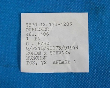 ПЕРЕКЛЮЧАТЕЛЬ ПЕРЕДАЧА ПРИЕМ PIN ROHDE SCHWARZ 50W