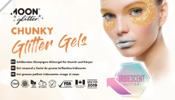 Iridescent Chunky Glitter Gel MOONGLOW Niebieski