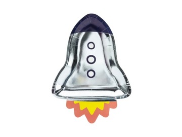 Бумажные тарелки на день рождения Space Rocket, 6 шт.