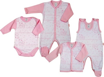 WYPRAWKA BODY pajac ŚPIOCH kaftan Myszka RÓŻ 62 KLEKLE