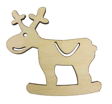 Renifer ozdoba Drewniana święta 3cm 10szt