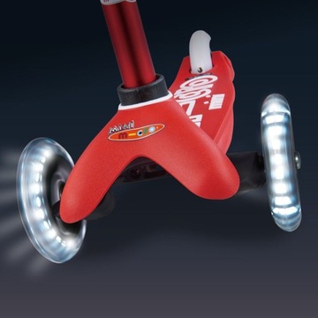Микро - Самокат трехколесный детский Mini Deluxe Red LED