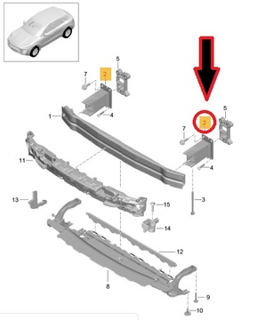 Зона деформации левая PORSCHE MACAN NOWA 8R0807133A