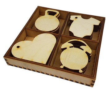 ZESTAW METRYKA 20szt 5cm Decoupage narodziny