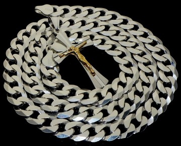 Серебряная толстая цепочка 60см + крест с Иисусом