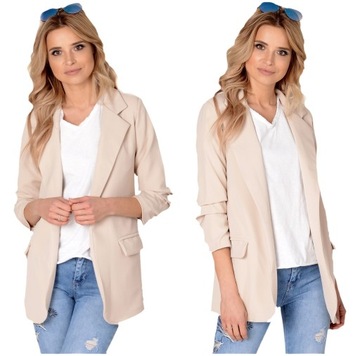 Итальянская куртка женская удлиненная BEIGE XL/42