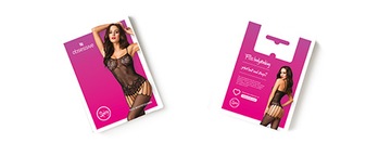 Чулки Obsessive Bodystocking F235 черный S/M/L