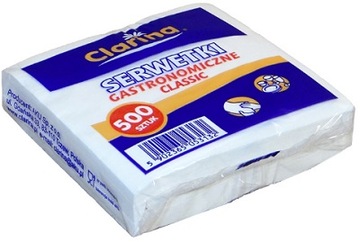 Салфетки бумажные гастрономические, белые, 15х15 см, 500 шт.