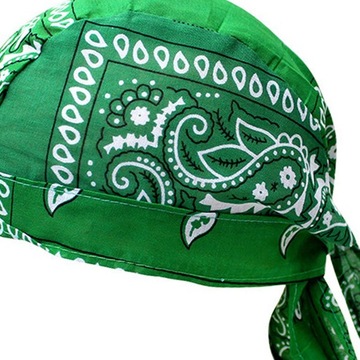 Czapka piracka do jazdy konnej Czapka z bandaną, wygodna, lekka, w zielone kwiaty