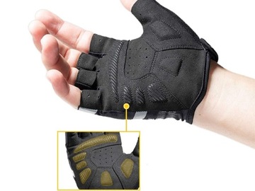 ROCKBROS WYTRZYMAŁE RĘKAWICZKI ROWEROWE KOLARSKIE ODBLASKI SPORTOWE GLOVES