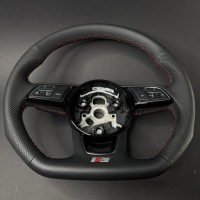 фото thumb №6, Audi a3 s3 rs3 a4 s4 rs4 a5 s5 rs5 кермо шкіра червона нитка пелюстки