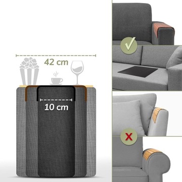 TACA TACKA NA SOFĘ BAMBUSOWA CZARNA PODŁOKIETNIK EKOLOGICZNY DESIGN