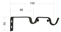 Металлический тонкий карниз PRO fi16 двойной без крючков2,5 м ЦВЕТА CoolDom