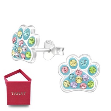 Серьги из серебра 925 пробы с разноцветными цирконами